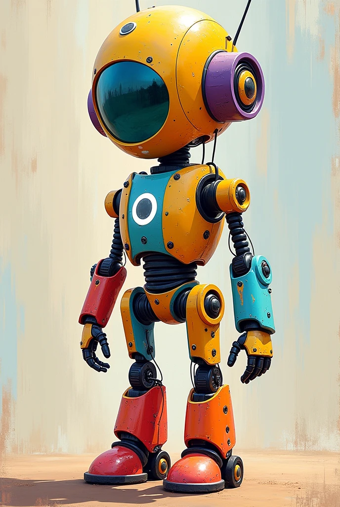 Robot boy painted colors
