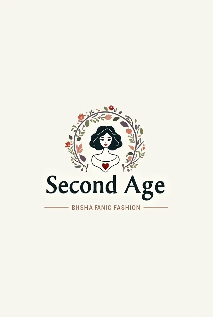 Logo for a company called Second Age, concept: sustainable fashion, colors purple blue green, planet, Recycling, femino, delicate, attractive, Curly hair, heart, minimalist, treasures, safe.
