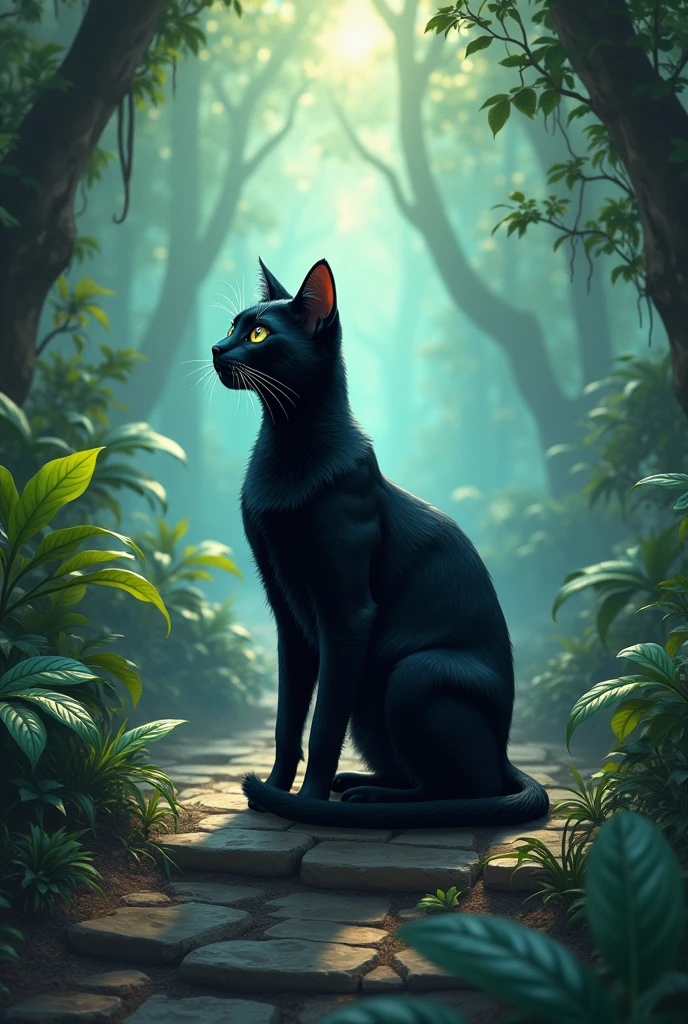 Sure, here is the story with each sentence individually listed:
1. In the enchanted realm of Eldoria, where magic wove through every leaf and stone, lived a sleek black cat named Nyx.