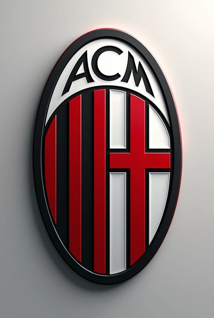A football shield copying the Milan team logo but with the name CUADRA FC