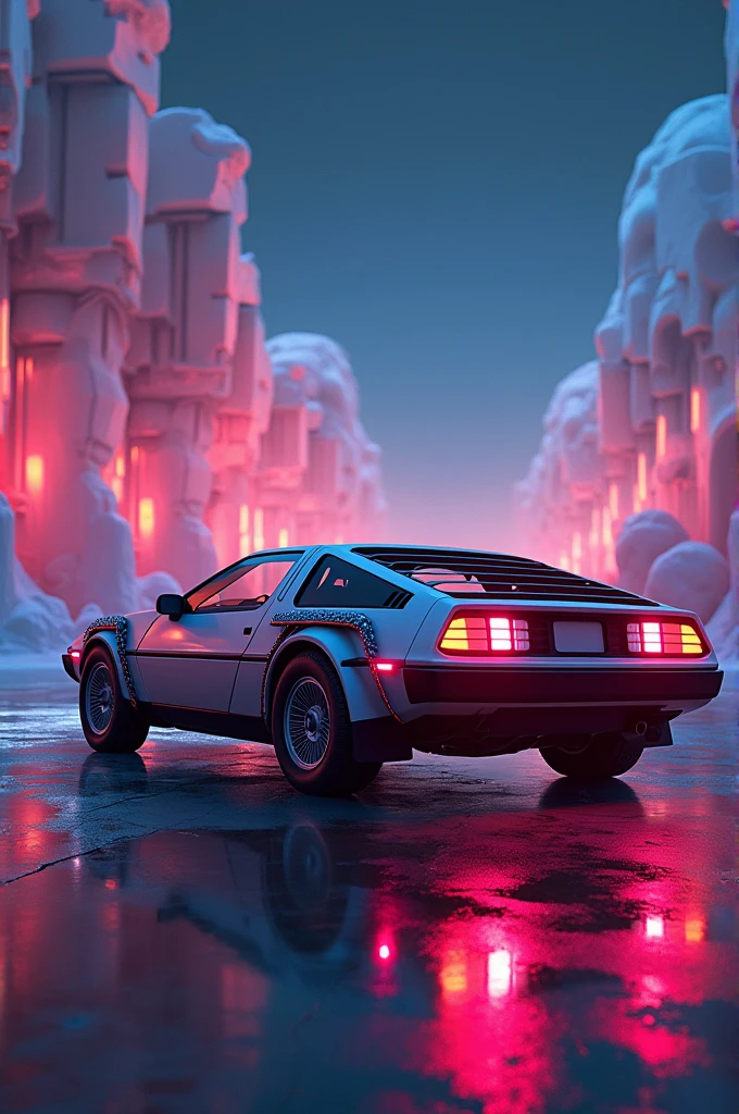 A wallpaper in which a 1984 Toyota appears, just like the one in the movie Back to the Future
