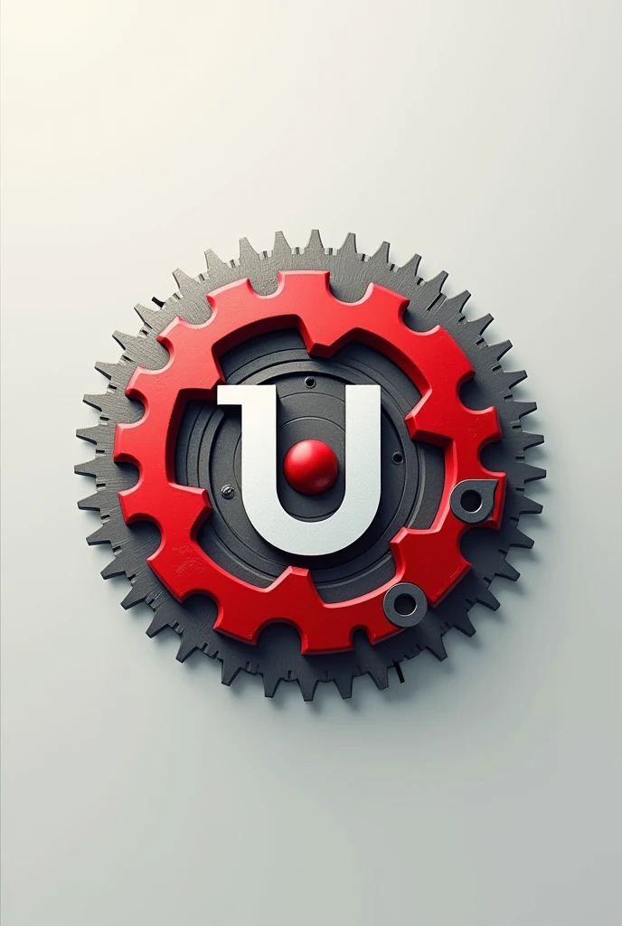 Create a brand called Usicam.
Gears appearing in the image because this brand is a large mechanical workshop. Create a simple image that conveys good identity and identification.
Paleta de cores: rot, white and light gray 4k Hd quality