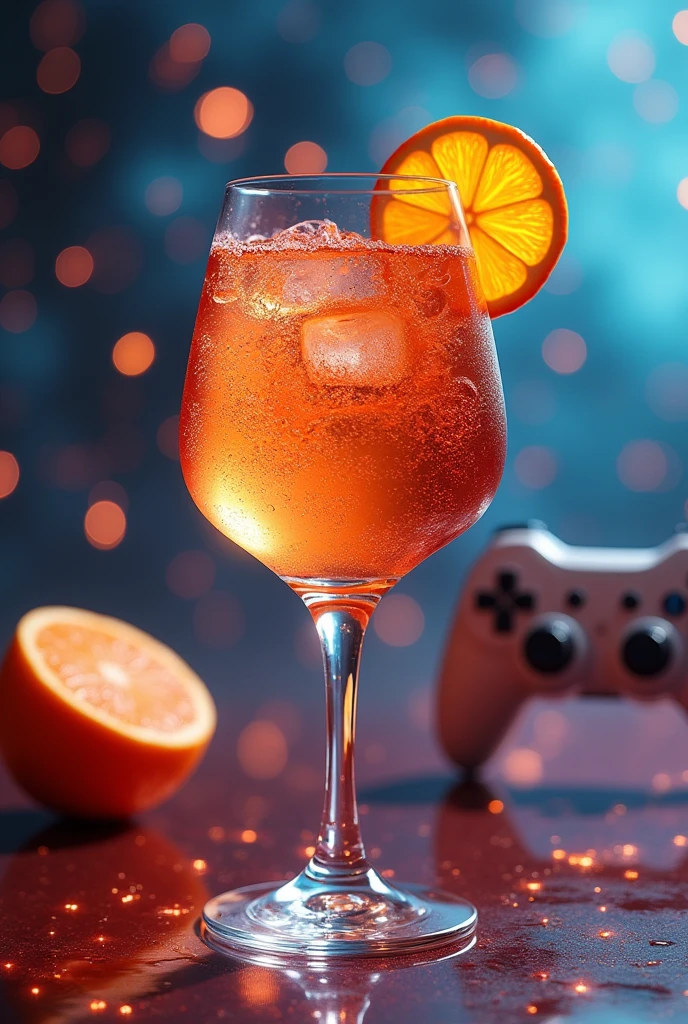 araful drink in a glass with an orange slice on the rim, Sparkling wine, Giuseppe Avanzi, Inspired by Vito Dancona (Vito D'Ancona), Happy appearance, Inspired by Giuseppe Abbati, Despairing, Shining atmosphere, Inspired by Perin del Vaga, 🕹️ 😎 🔫 🤖 🚬, 555400831, drink