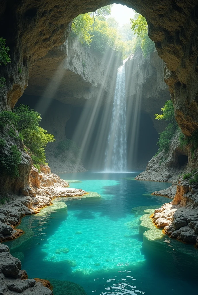 A hidden gem filled with twin sparkling crystal pools and mysterious cave paintings. 4K