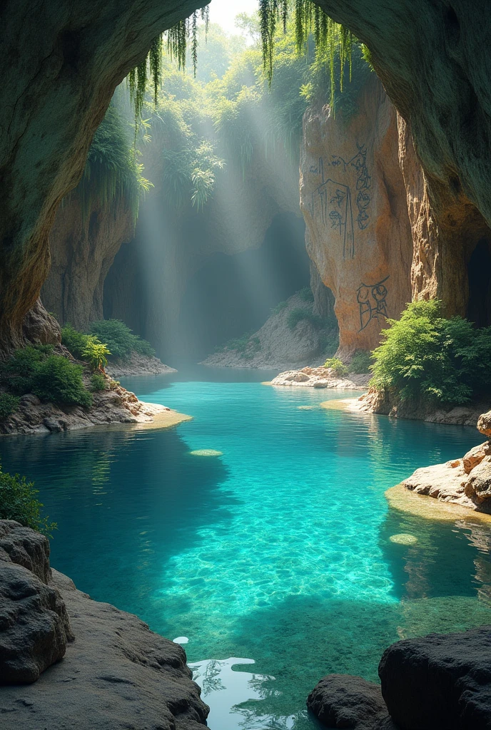 A hidden gem filled with twin sparkling crystal pools and mysterious cave paintings. 4K