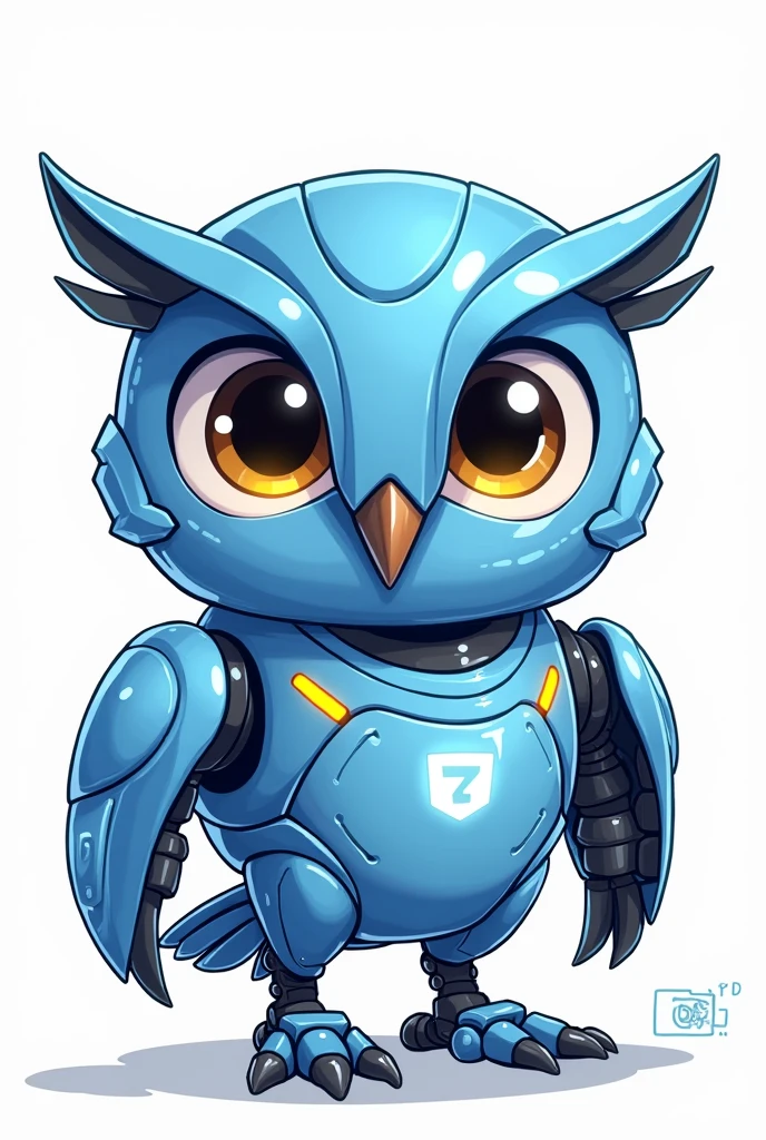 a cartoon character of a mini blue robot owl, app design, cyber suit, based on child's drawing, dd, transparent background, cryptocurrency, advanced digital chibi art, an eagle, plush mascot, sparky, humanoid form, artist interpretation, computer drawing, test screen, cryptopunk, toddler, the argo, adorable design, without background, cardboard cutout, locklegion, Styled Character mutiple expressions and poses