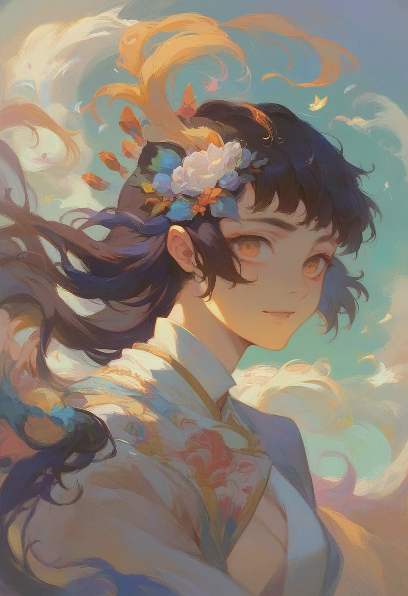 cinematic, A portrait of mitaka asa with beautiful light, master paint