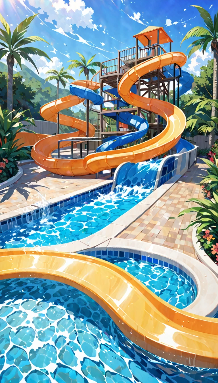 background,Pool,Waterslide