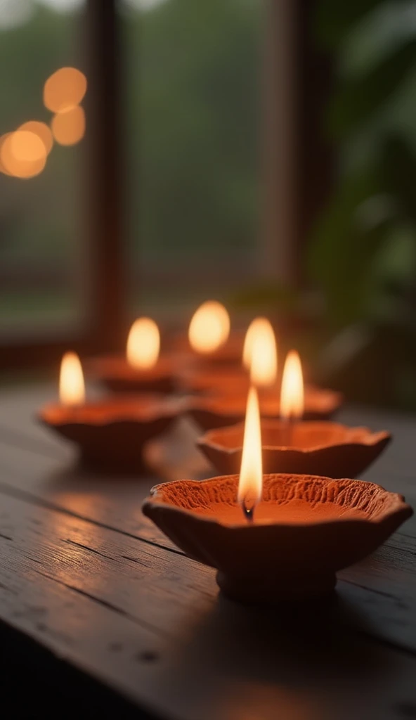 SeaArt Бот
Txt2Img
Студия
Multiple Diya lamps placed in a row on a wooden surface, their flames flickering softly, with bokeh light effects in the background.Best Quality, Masterpiece, Ultra High Definition,