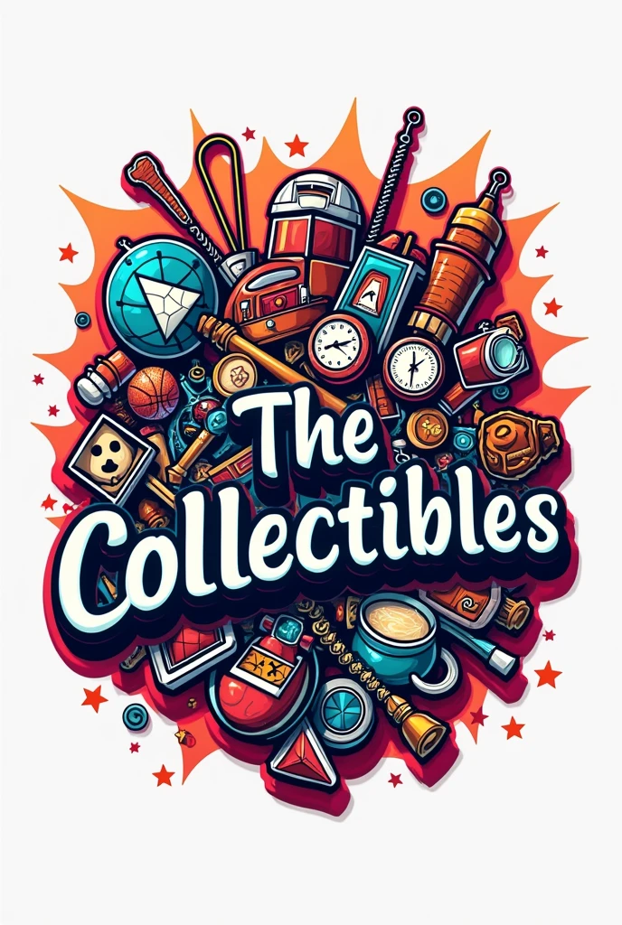 A logo for our stall
Our stall sells anime,superhero, footballers bobbleheads, keychains , movie album posters , and charms , our stall name is "The Collectibles"