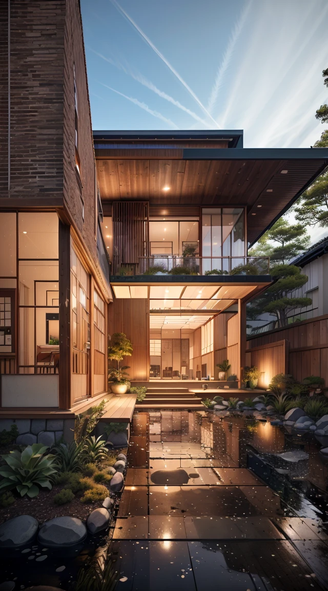 Japanese nursery school, glass house with sloping roof, Modern, dynamic (RAW Photos, Genuine, 最high quality, masterpiece:1.2), (hyper Genuineistic, photo-Genuineistic:1.2), high quality, (Dim lighting:1.2), Perfect lighting, Arch Daily