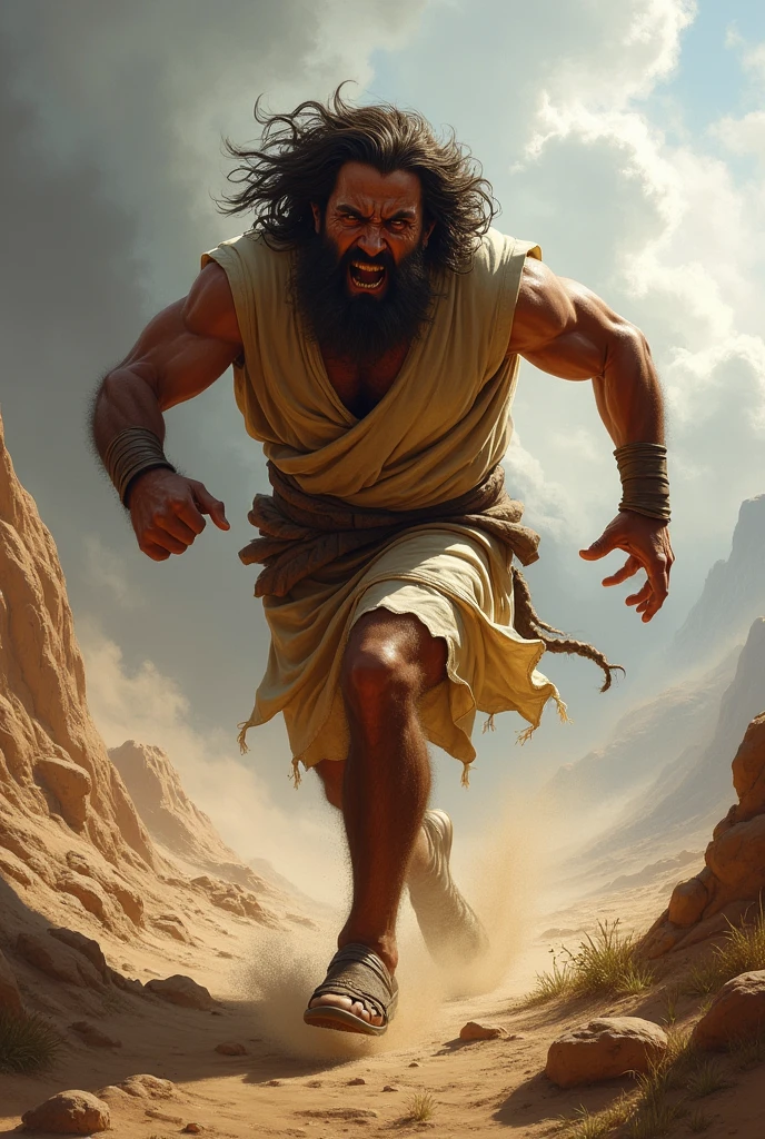 Bible Character Esau Running Furious