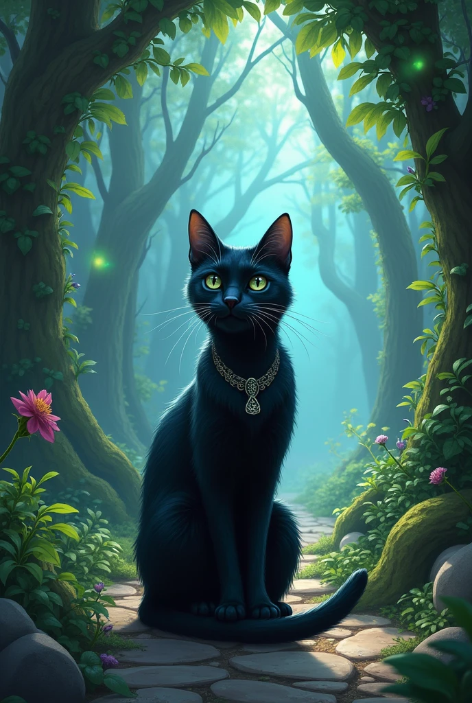 Sure, here is the story with each sentence individually listed:
1. In the enchanted realm of Eldoria, where magic wove through every leaf and stone, lived a sleek black cat named Nyx.