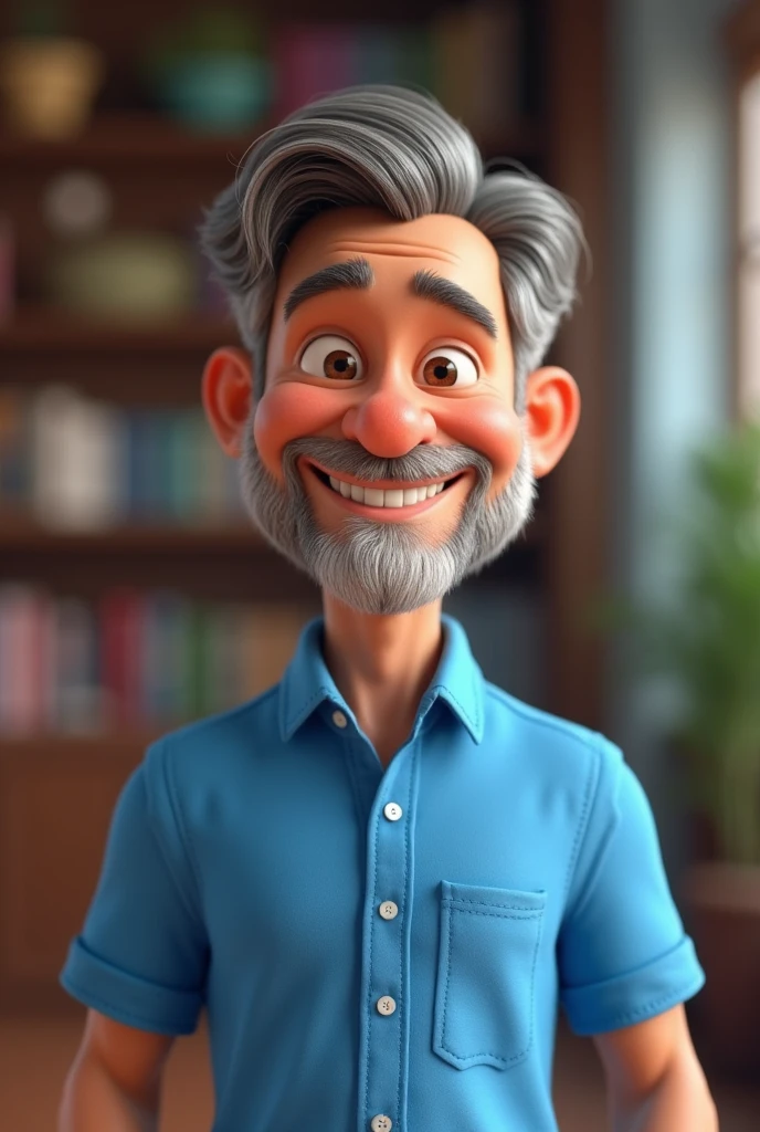 cartoon character of a man in a blue shirt, animation character, stylized character, animation style rendering, 3d stylized, Arnold Maya render, 3 d render stylized, toon render keyshot, 3d character, 3d character, 3d rendering stylized, 3 d character render, cartoon character, Personagem de close up, character posing, (Pixar-style) (master part:1.2) (bokeh) (best quality) (skin detailed) (detailed texture) (8k) (Argilla) (Cinematic lighting)