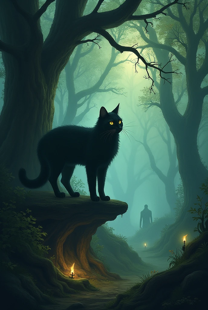 Nyx was no ordinary feline; he was the guardian of the Whispering Woods, a place where ancient trees spoke in murmurs and mythical creatures roamed