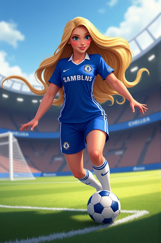 Rapanzel, chelsea fc, blue kits, longhairs,
