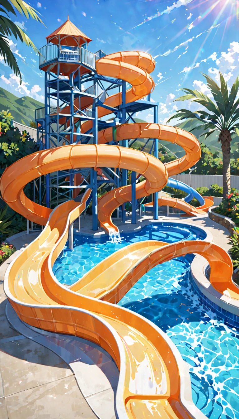 background,Pool,Waterslide