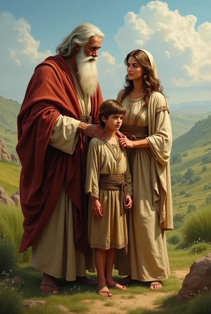 Isaac and his wife Rebekah next to Jacob