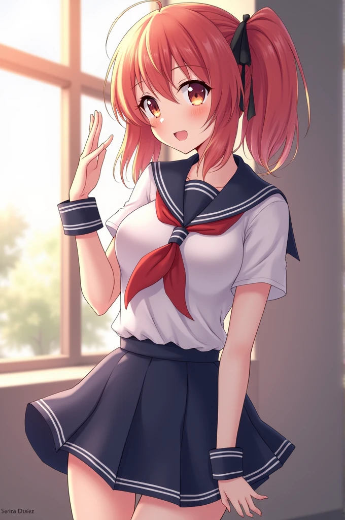 Anime style busty school girl hentai