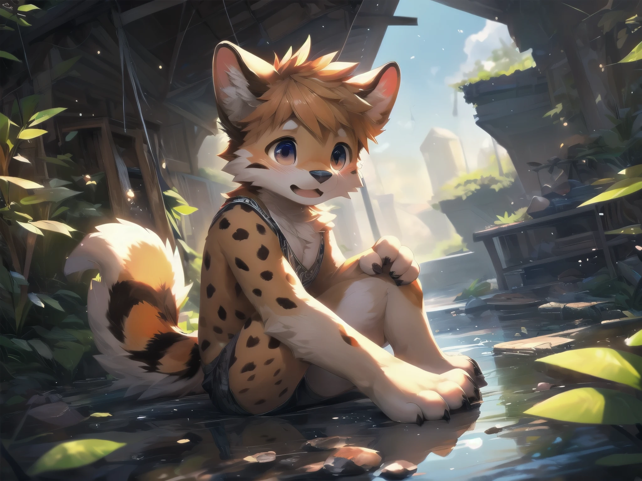 alone, (bell path: 0.8), (shota, child, cub, young, ocelot,tan fur, adorable expression, toddlers, brown pupil, a orange-haired, a boy with) right hand, sitting next to a puddle, open your legs, lay She put a paw between her legs, raised his hand, nudity, shortened legs, round chin
(Film lighting), ((Detailed background)), ((Looking forward)), (((Three-quarter view))), (((Nervous))),(Heavy breathing),(Happy mouth),(The cleavage is tempting ),(lust),(partial shade),pink paw pads,paws with claws,4 fingers,3 toes,(detailed bulge:0.5),(the erection:0.5),(flabbiness:0.5),(not taken back_wrapping:0.5), (Little Animals_:0.5),(_clew:0.5),(Overflow from_how to:0.5).
Super detailed breakdown,(Not suitable for work:1.2),Colored digital line art,Realistic,(Flat colors:1.2),Thick outline,(Limited palette:1.1),GameCG,(3D:1.2),(Realistic:1.2), (Masterpiece,Best quality at the best price,Great,Highly detailed CG Unity 8k wallpaper,Super beautiful illustrations:1.2),The content is very detailed,Volumetric lighting,The best shadow,(Depth of field,Light particles,Film lighting:1.1),Wind lift ,Speed Line,Official Art.
intermittently
(by lindong:1.25),(@k_M_art__:1.25),(by Mamaduo:1.1),(Author:itihi3 イチヒ(Ichihi):1.1),(by Donkeyramen:1.1),(glitter_trap_boy:1.1),(by hioshiru: 1),(from oxfort2199:1),(from Dasagi:1.2),(from Kilinah:1.2).
Break up the bright colors,Countershading,High contrast,Photography by \(A work of art by\),(Actual:1.2),(EMPTY,Ridiculous resources:1.2),Detailed pubic hair,Detailed pubic hair face,Detailed eyes,(realistic fur ,Delicate fur:1.25),detailed background,amazing background.