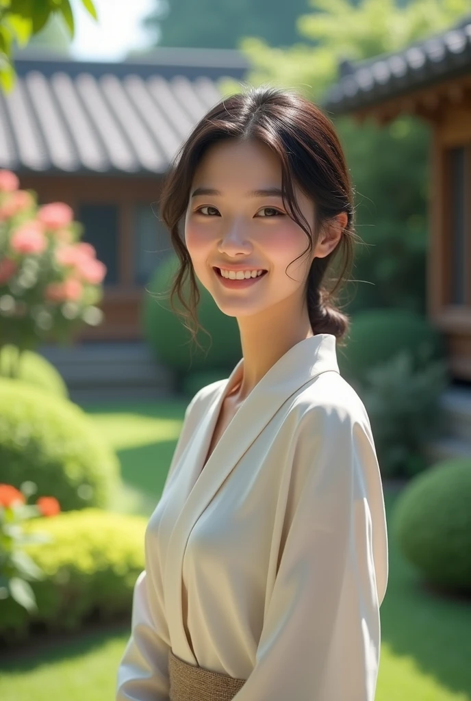 Real estate and beautiful Japanese woman smiling