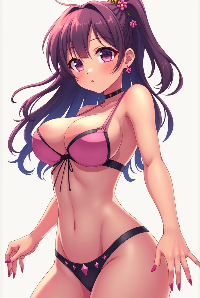 Big boobs high school girl anime style