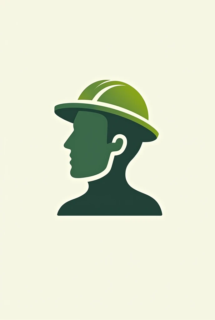 Logo of an environmental engineer who only has a helmet and a plant