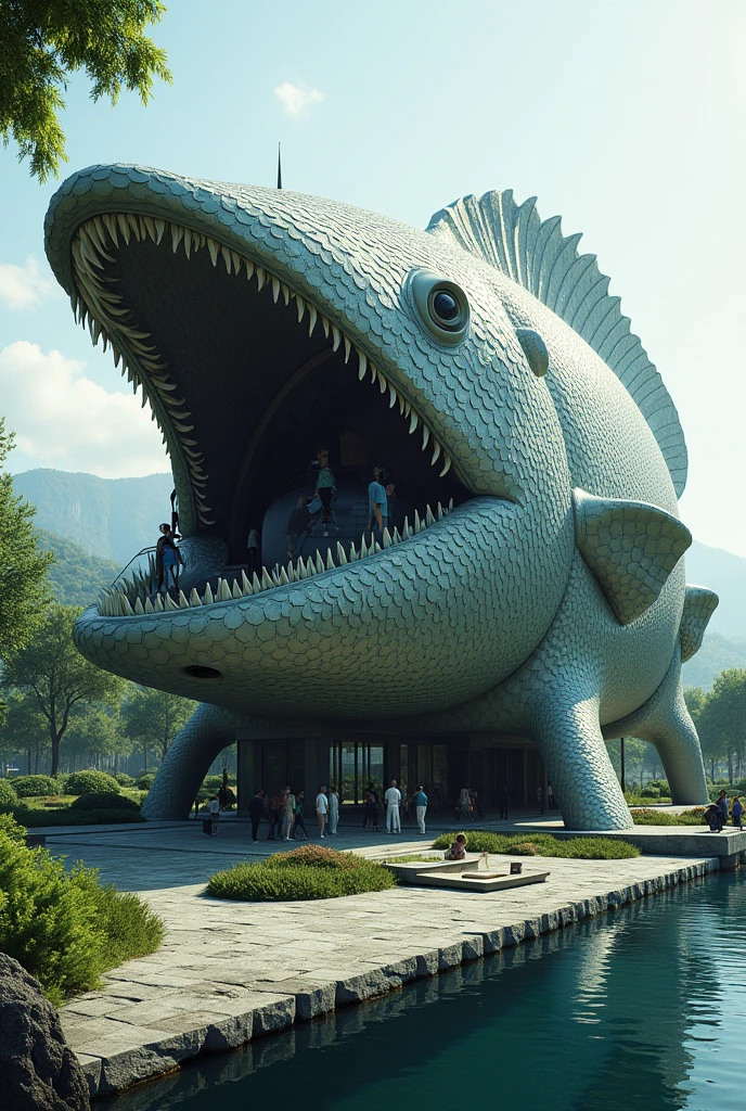 create a janitor fish inspired building