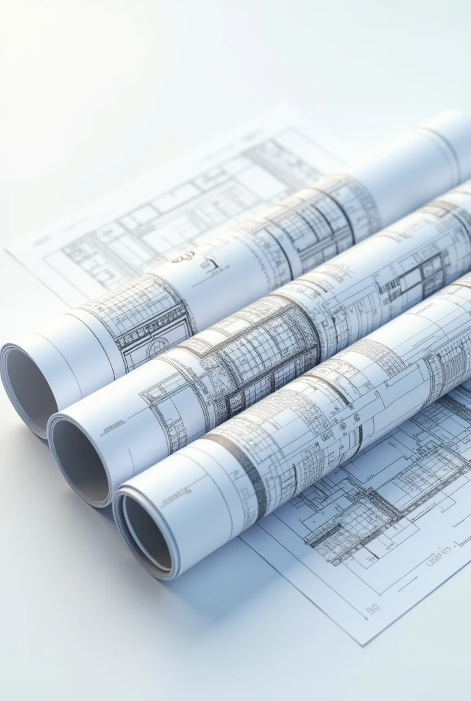rolled sheets of bim projects without background in the image