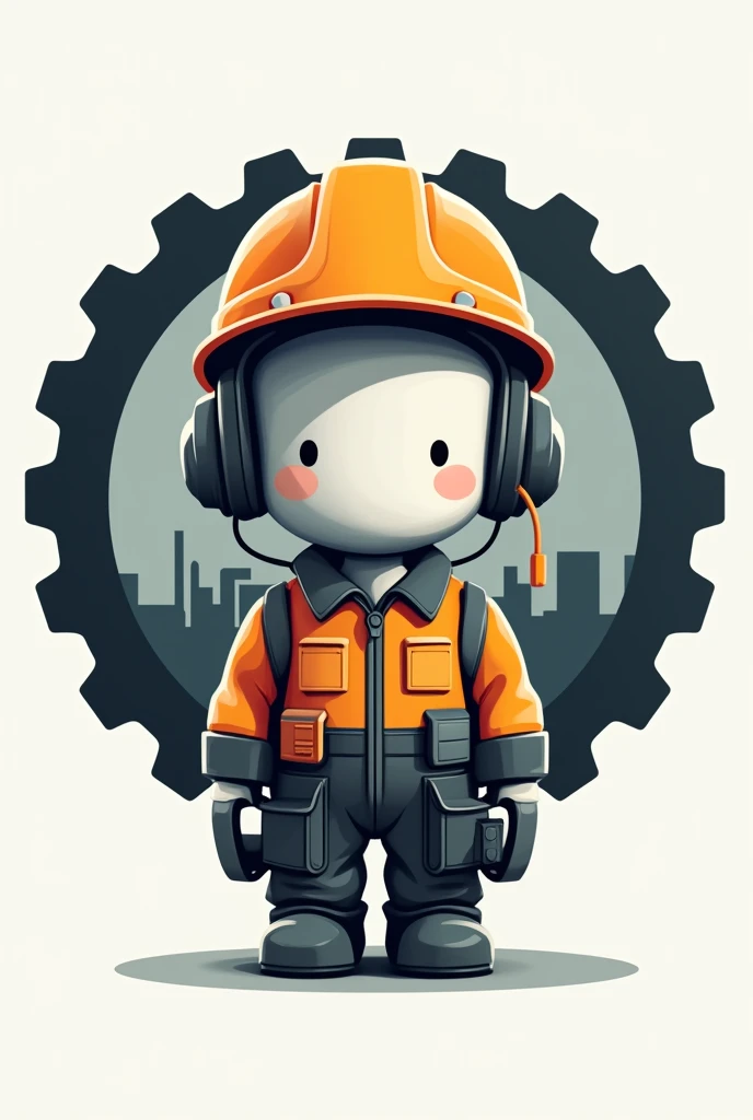 Logo
- *bottom*: A gear that symbolizes machinery and prevention at work.
- *Main element*: A faceless doll, representing the workers, equipped with a safety helmet and other protective devices.