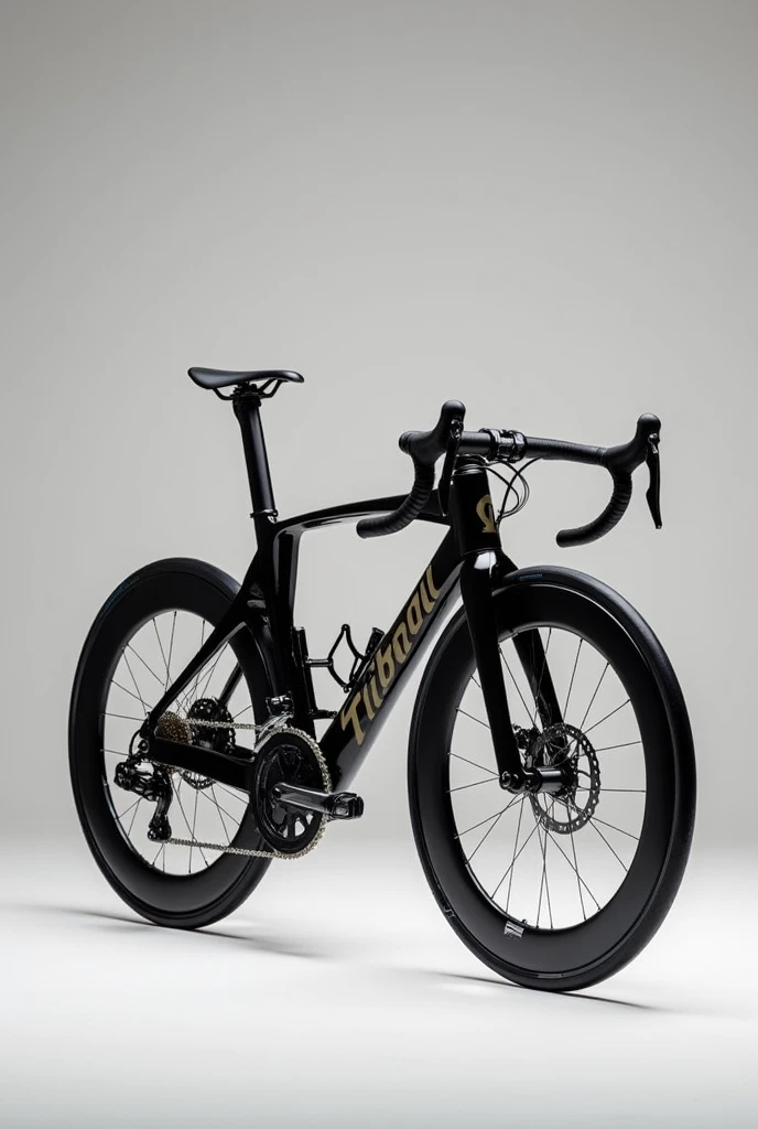 Triban RC 100 size S bicycle painted in glossy black with noirbolt name