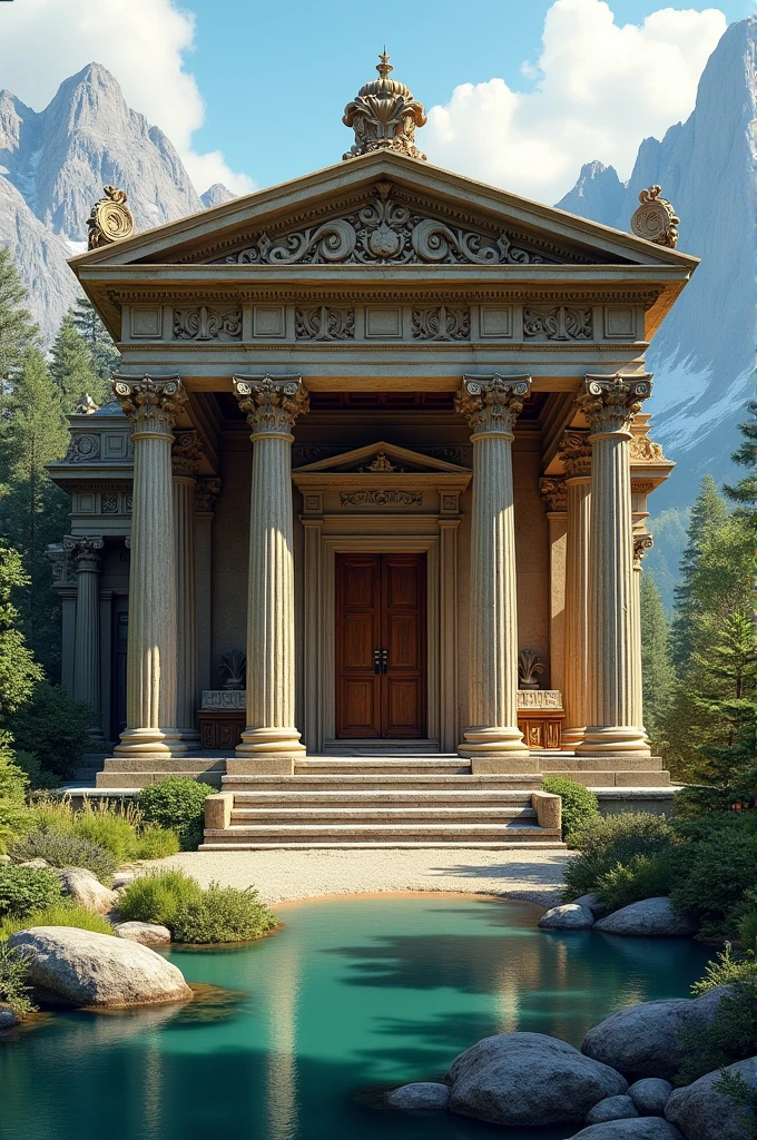 Create a cabin in the style of ancient Greek temples