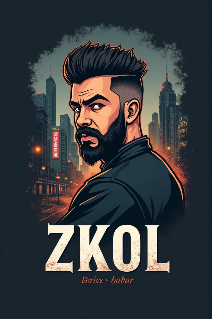 Urban style barbershop logo with the name zkol