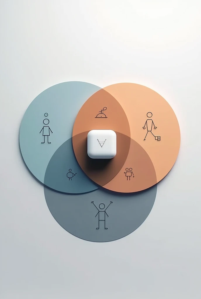A simple diagram or Venn diagram showing the three segments (Tech Enthusiasts, Audiophiles, Families) overlapping, with Synk7 positioned at the center, highlighting its appeal to all groups.