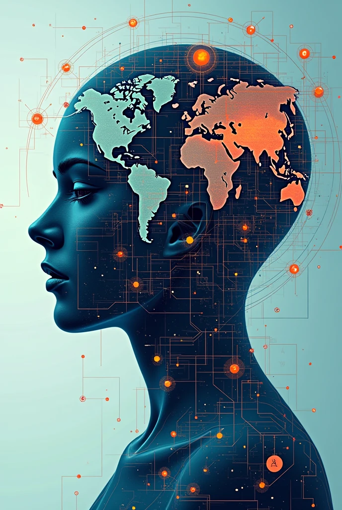 Draw a face of globalization that emphasizes economical aspect, technological aspect,cultural aspect, political aspect