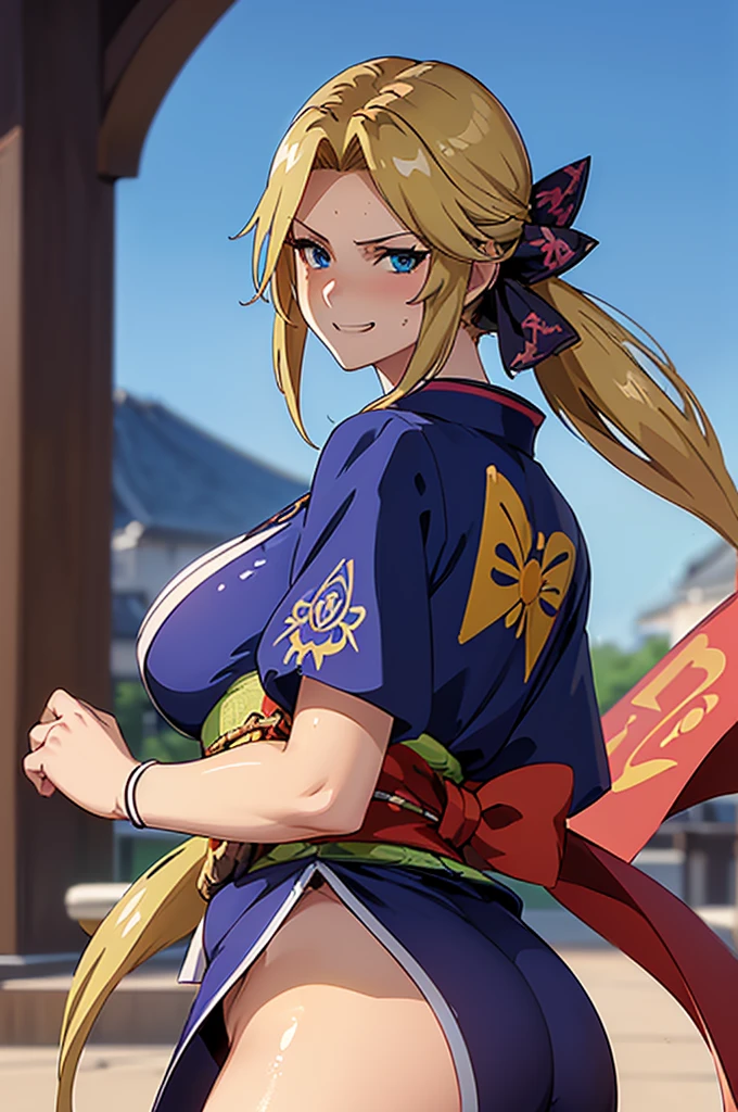 Masterpiece(woman,Huge breasts,Huge breasts:1.5, とても唇が赤いHuge breastsを強調,Big Ass,Narrow waist,Long legs,Greenish blue eyes,Blonde )
Sweat flying:1.1Heat rash:1.1
8k gal
(Staring at me:1.5)
(Anime Style,A floppy smile,What we are looking for,Face mischievous face,The facial expression is accurate:1.7)
8kAnime Style,The facial expression is accurate
8k(Wearing a black kimono:1.3)
(hairpin :1.3 ),
Angle from 8k below:1.5