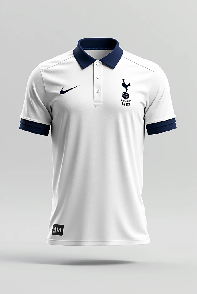 Tottenham hotspurs kits, white and navy color, collar, n17 london, minimal, 1882, creative, AIA