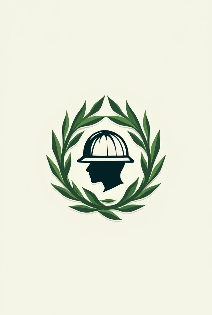 Make a logo of an engineer's helmet with a plant around it and the words below.. Sebastian Arevalo