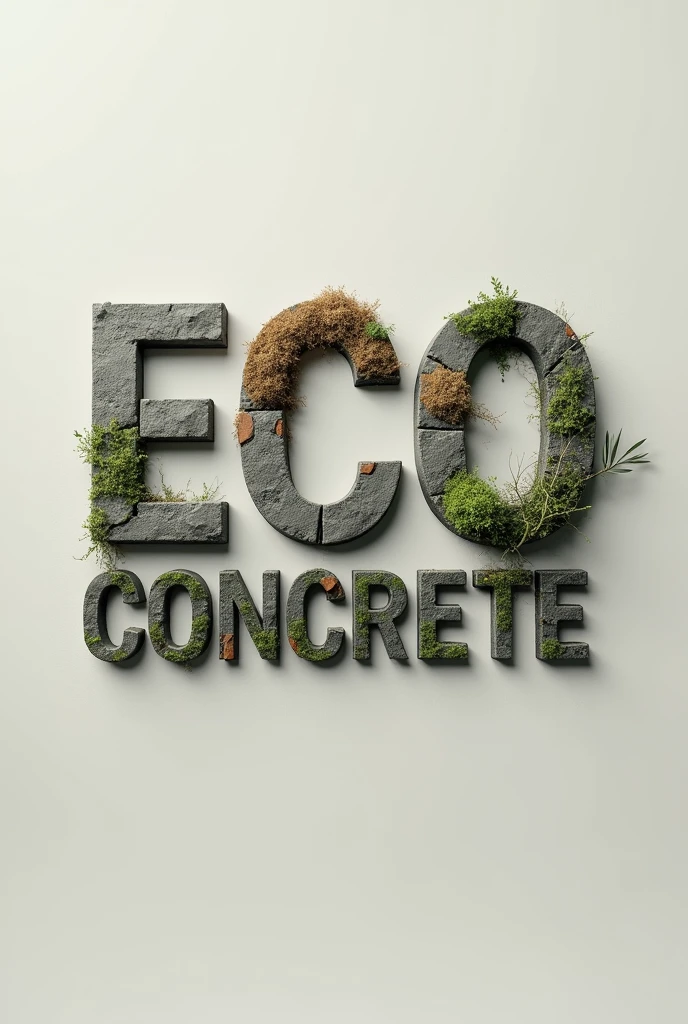 Create a recycled concrete logo that says the name of "ECO-CONCRETE"