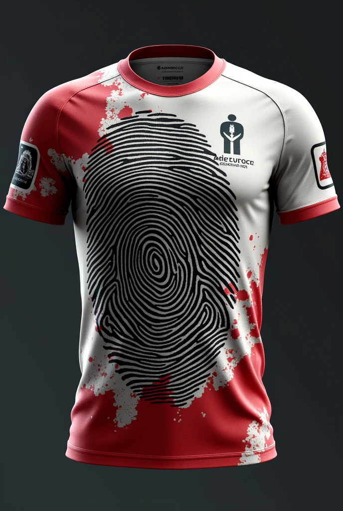 Jersey designs for forensic week that's included (fingerprint) (blood spilled)