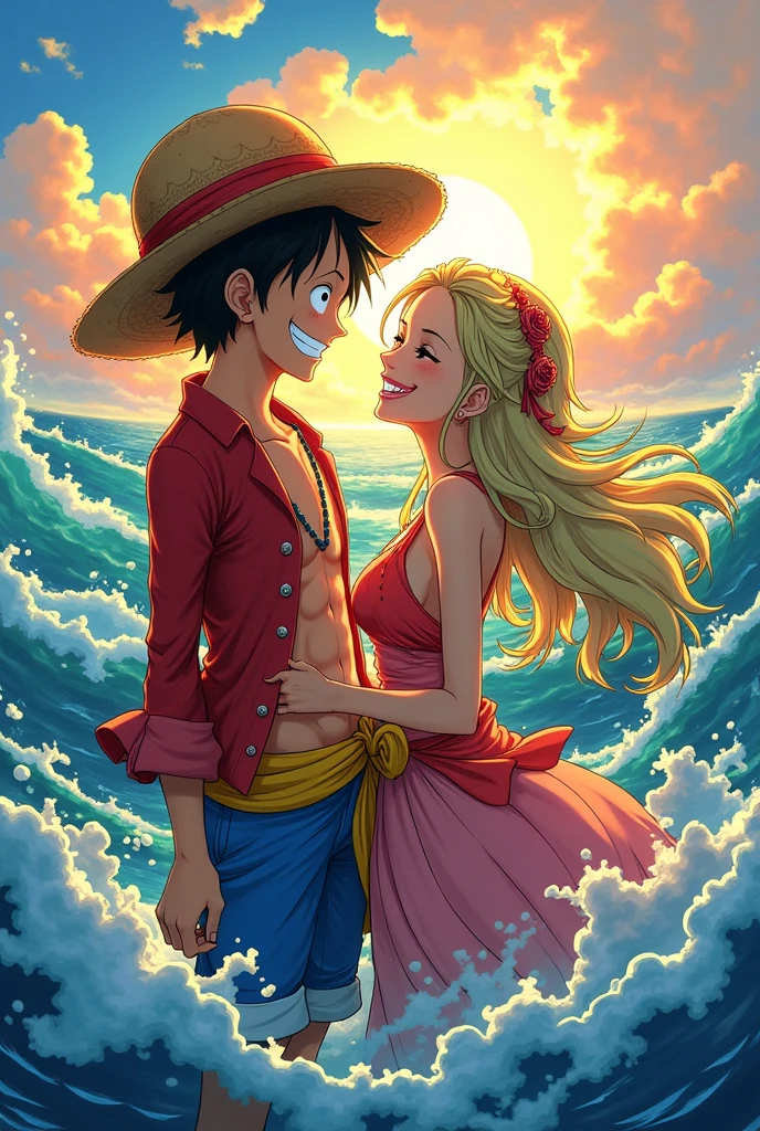 Luffy y boa hancocok boda