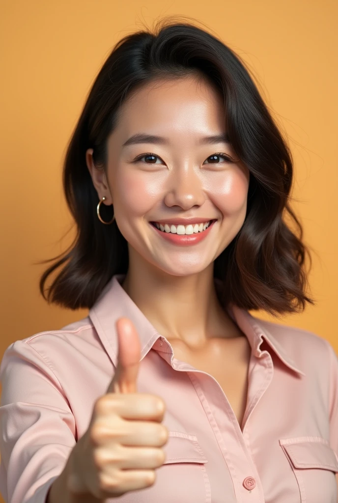 asian girl thumbs up
