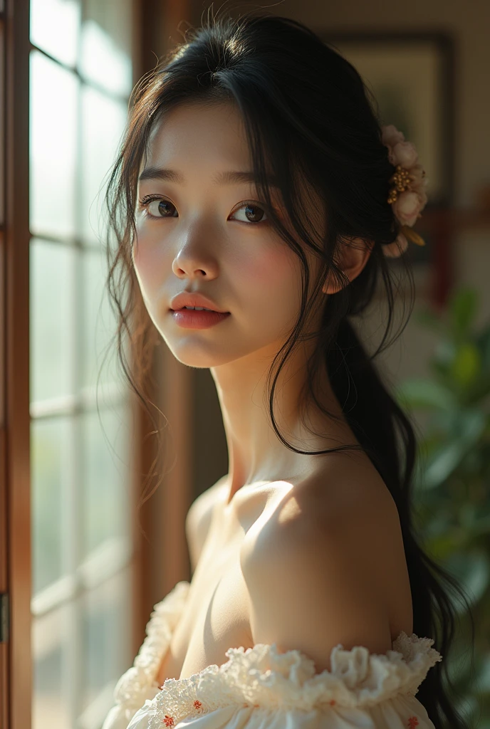 Asian japanese At home Real human One girl with perfect body, Very beautiful face and eyes,Long Hair,