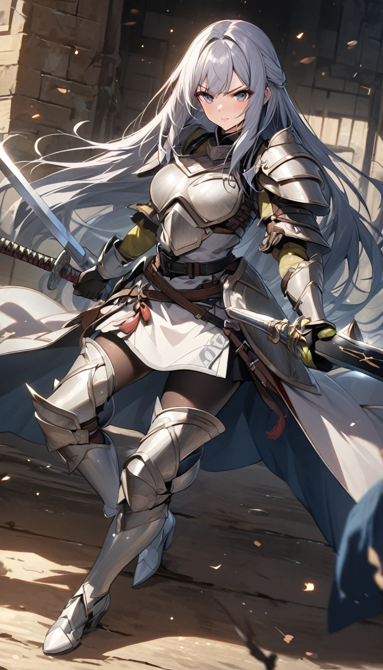 Ultra-high definition image quality、beautiful girl、Woman warrior、Female Swordsman、Light Armor、Silver boots、Long Hair、Knight's Hair Ornament、Black Hair、20-year-old、Be confident々face、Very short tight skirt、Sexy posture、wilderness、Highest quality,Big Ass、Big Breasts、Thighs、Grab the spear、Gorgeous embroidered lace panties、Joan of Arc style clothing、Wind King Barrier、Her hair is fluttering in the wind、The Sword of Promised Victory、god々Wearing a bright aura、Big Ass、Valkyrie the War Maiden、Crotch close-up、Angle from directly below
