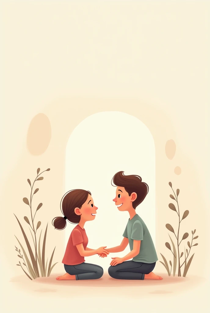 Image about good treatment in adolescents in light tones of non-realistic simple drawings without children only adolescents giving each other a good treatment