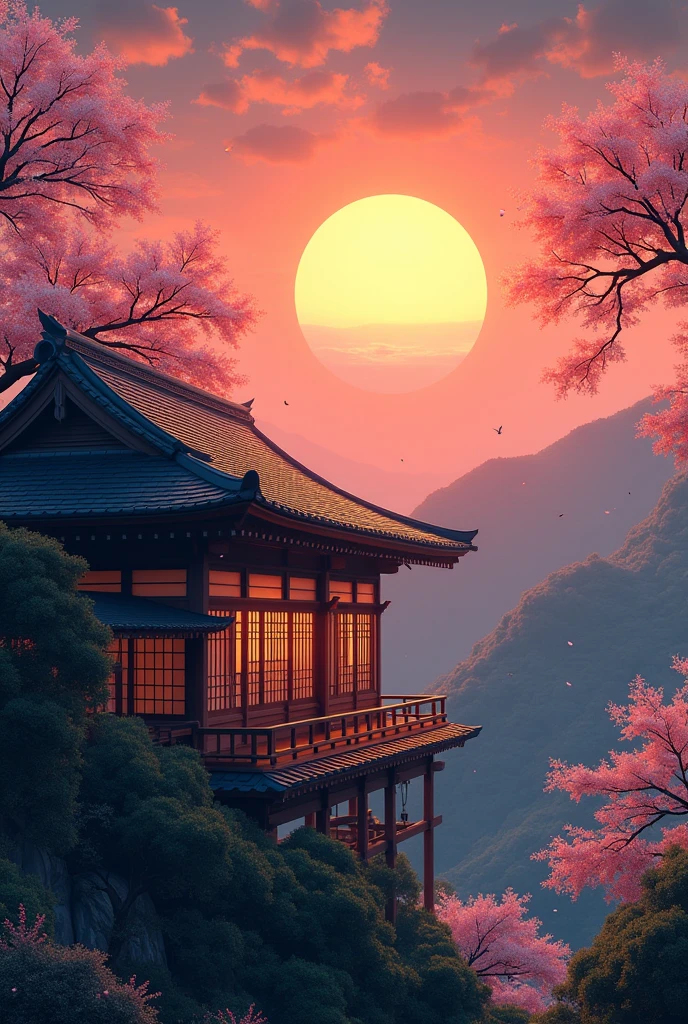 Japanese style rising sun house