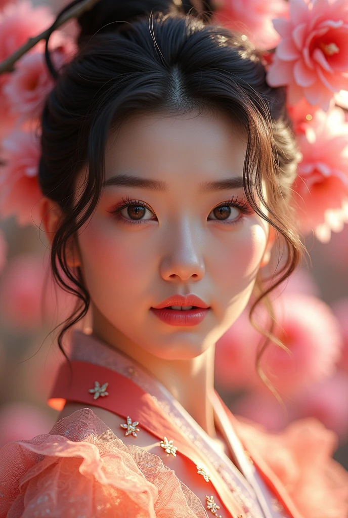 (masterpiece,Highest quality:1.4),(8k,RAW Photos,Photorealistic:1.4),Ultra-high resolution, ,(Glowing Skin:1.4),Detailed肌,Detailed顔,Detailed目,(Beautiful and shining eyes:1.2),Symmetrical eyes,Detailed耳,One person,Natural Makeup,(((Japanese Idols))),(Japanese Face),Detailed背景,Vivid background,、Peach Blossom Garden、Fairy、Beautiful and shiny hair,,((Average teenage breasts)),,(Detailed Female Hermit、Colorful, sheer, fantastic costume、chinese movie),,((Sharp Face)),Natural light,,(Very detailed ,Trend design for 2024,online shopping,LUMINE® Market,),,Upper Body,,(Detailed,Location was great.),,、Green Eyes、Sexy Style