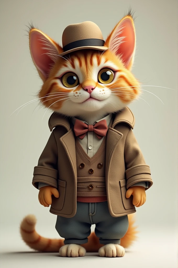 A cat with clothes