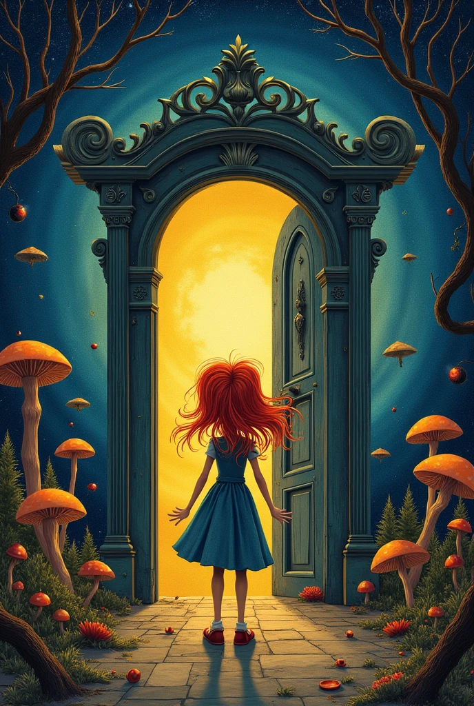 Party invitation for a girl named Angela with a Coraline and the secret door theme