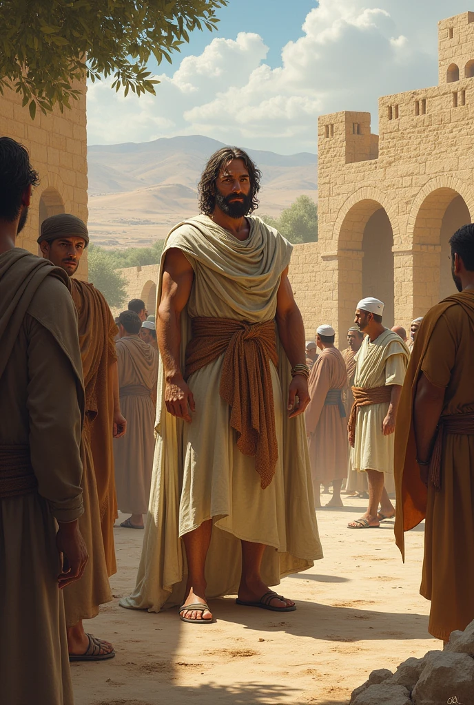 Biblical character Jacob with 30 in the city of Bethel